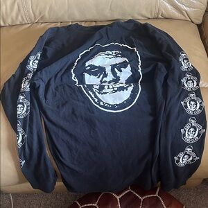 Men's Black obey misfits fiend club Long Sleeve Shirt